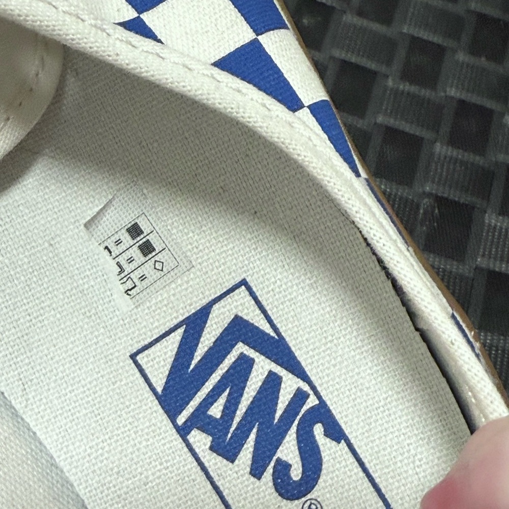 NEW Vans Authentic Checkerboard - Blue/White Gum Sole w/ Braided Rope Laces 11.5 - Picture 6 of 10